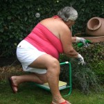 Granny loves getting naked in her garden