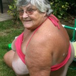 Granny loves getting naked in her garden