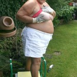 Granny loves getting naked in her garden